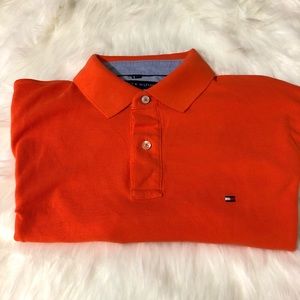 Tommy Hilfiger Box Logo men’s size LG orange polo